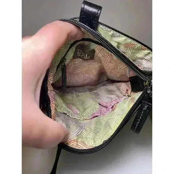 The Sak Leather Shoulder Bag, Black, Mini Fabric Strap Outside/Inside Pockets - Picture 8 of 12